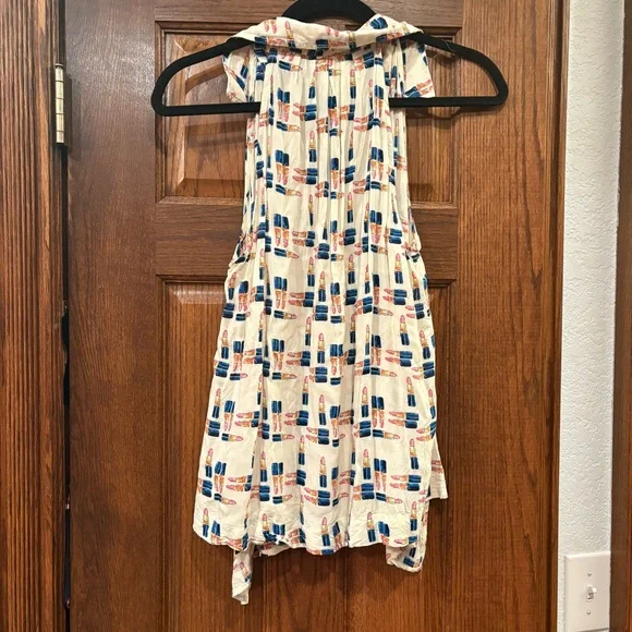 Anthropologie Maeve Tesni Lipstick Print Swing Tank Size 4 EUC $118 100% rayon - Picture 15 of 16